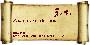 Záborszky Armand névjegykártya
